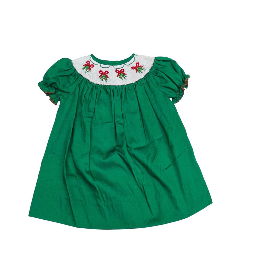 NWT LuLu BeBe 12M Christmas Smocked Dress